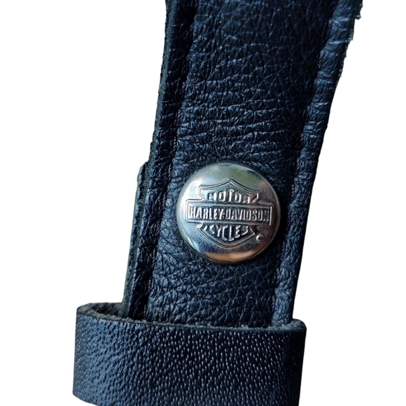 Harley-Davidson Black Leather Belt with Silver/Pink Details - Picture 2 of 4